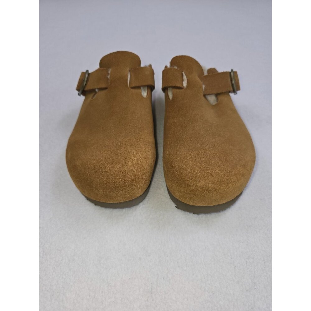 Eastland Womens Gina-Lined Clogs Size 6M Tan Suede Slip-On